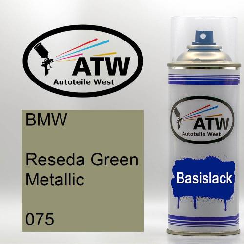 BMW, Reseda Green Metallic, 075: 400ml Sprühdose, von ATW Autoteile West.